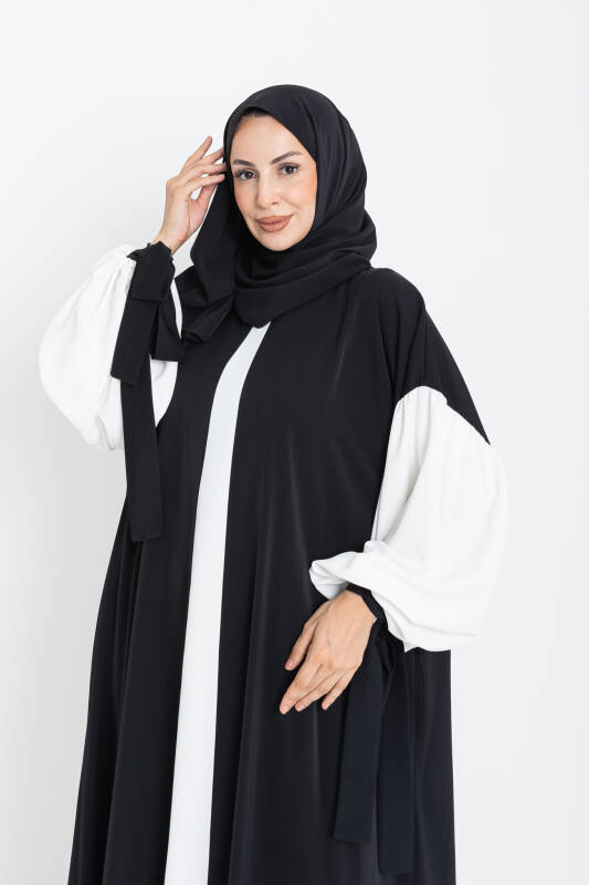 VERA DUBAİ ELBİSE Siyah - Beyaz - 1020 - 7