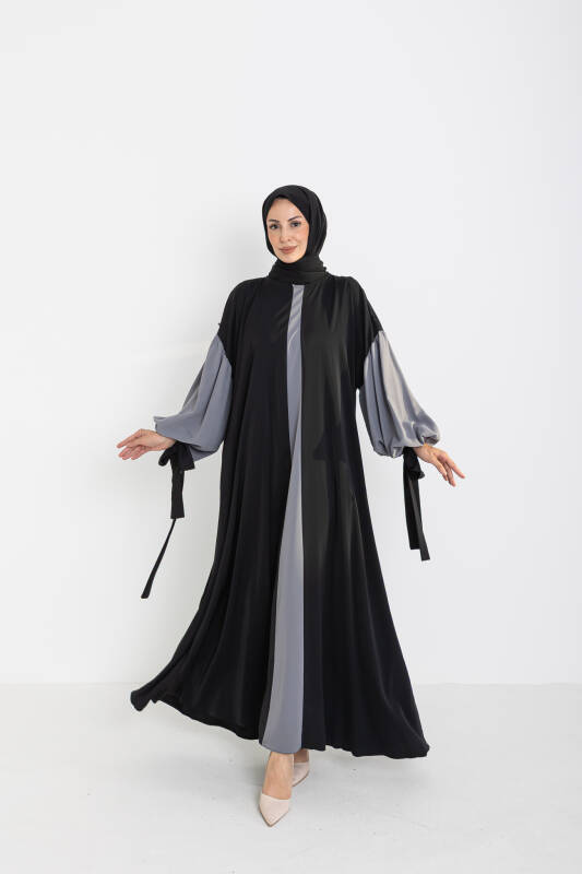 VERA DUBAİ ELBİSE Siyah - Gri - 1020 - 1