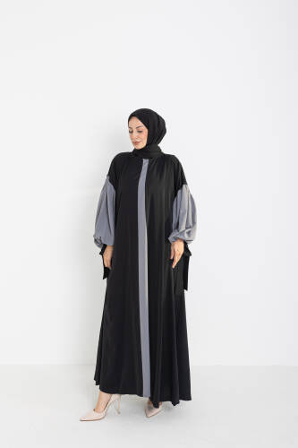 VERA DUBAİ ELBİSE Siyah - Gri - 1020 - 4