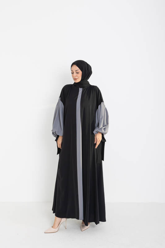 VERA DUBAİ ELBİSE Siyah - Gri - 1020 - 4
