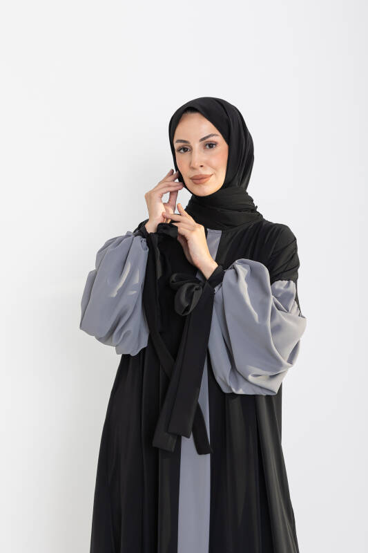 VERA DUBAİ ELBİSE Siyah - Gri - 1020 - 5