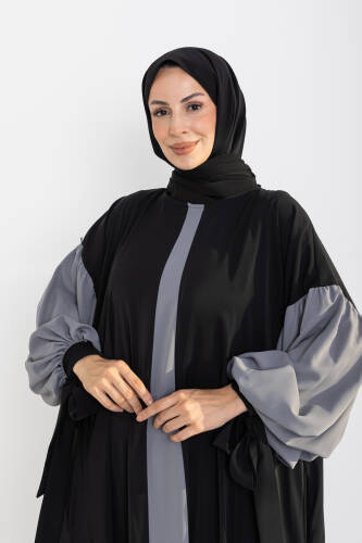 VERA DUBAİ ELBİSE Siyah - Gri - 1020 - 6
