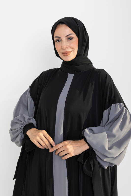 VERA DUBAİ ELBİSE Siyah - Gri - 1020 - 6