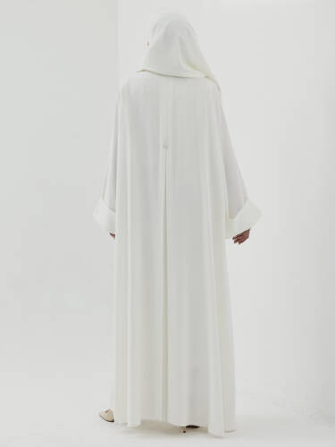Zalina Şal Abaya Takım - Beyaz - 3