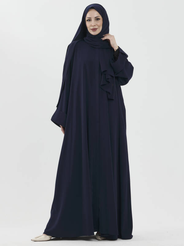 Zalina Şal Abaya Takım - Lacivert - 2