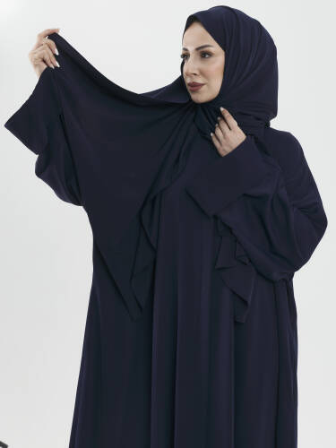 Zalina Şal Abaya Takım - Lacivert - 6