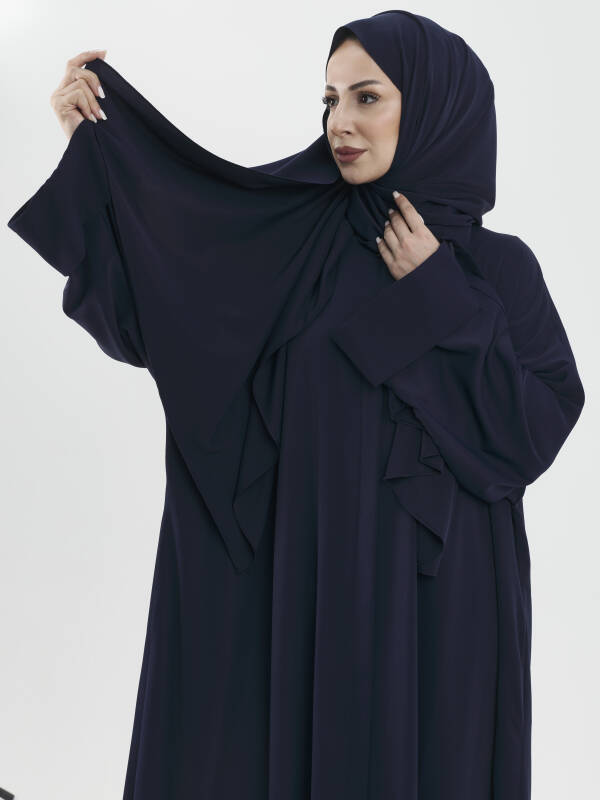 Zalina Şal Abaya Takım - Lacivert - 6