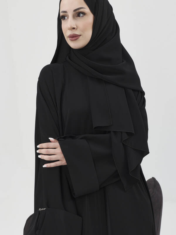 Zalina Şal Abaya Takım - Siyah - 1