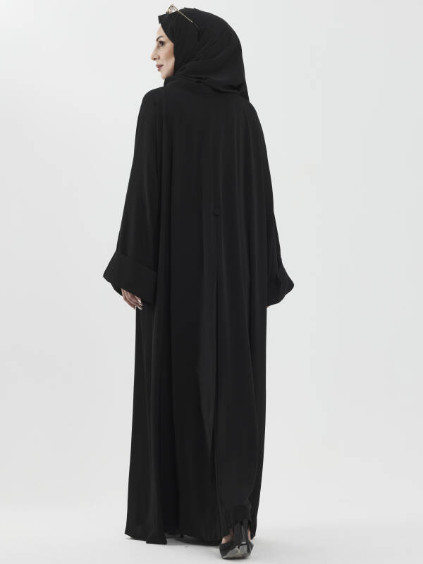 Zalina Şal Abaya Takım - Siyah - 5