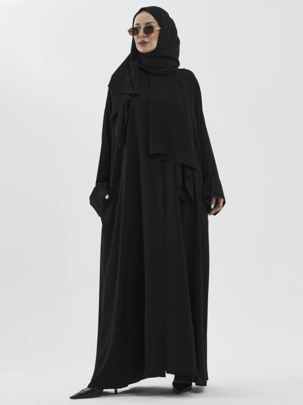 Zalina Şal Abaya Takım - Siyah - 3