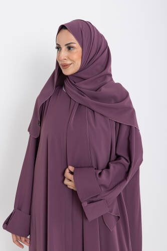 Zalina Şal Abaya Takım - Gülkurusu - Kadeem Giyim (1)