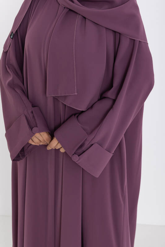 Zalina Şal Abaya Takım - Gülkurusu - 3