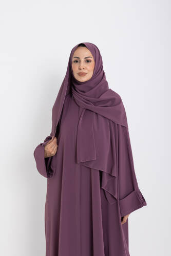 Zalina Şal Abaya Takım - Gülkurusu - 4