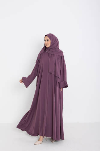 Zalina Şal Abaya Takım - Gülkurusu - 6