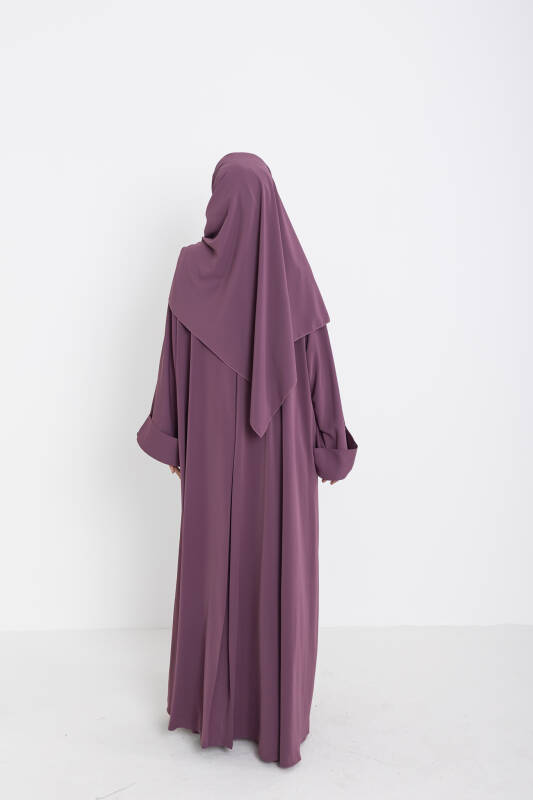 Zalina Şal Abaya Takım - Gülkurusu - 7
