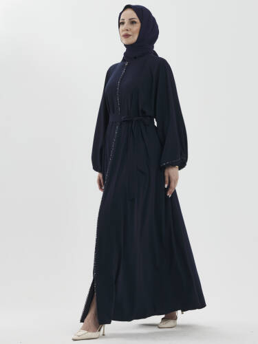 Zümra Taşlı Ferace - Lacivert - 3
