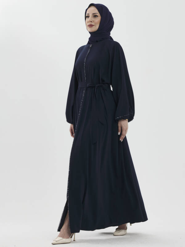 Zümra Taşlı Ferace - Lacivert - 3