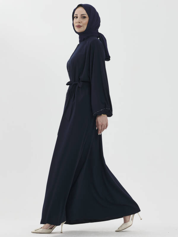 Zümra Taşlı Ferace - Lacivert - 4