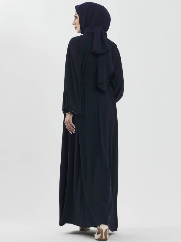 Zümra Taşlı Ferace - Lacivert - 5