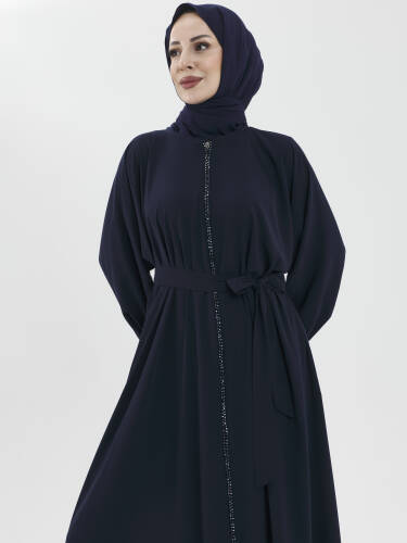 Zümra Taşlı Ferace - Lacivert - 6